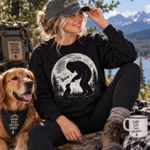 Bigfoot Boop Rolig Kryptid Månskogs Svart