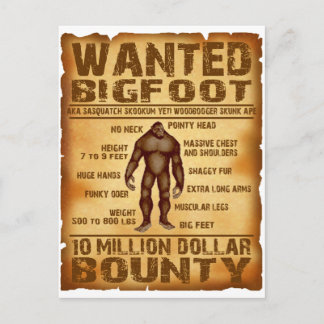 Bigfoot Bounty 10 miljoner dollar Poster Vykort