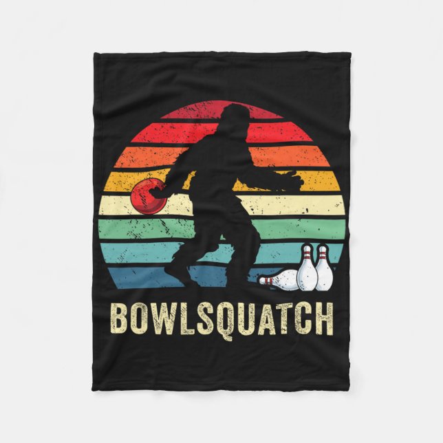 Bigfoot Bowling Gift Sasquatch Gifts Bowler Byll P Fleecefilt (Framsidan)