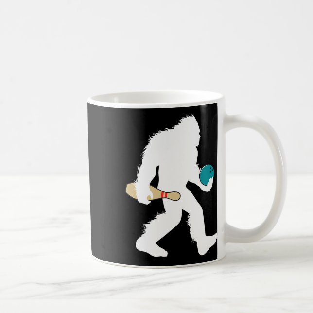 Bigfoot Bowling Rolig Sport Bana Sasquatch Bowlera Kaffemugg (Höger)