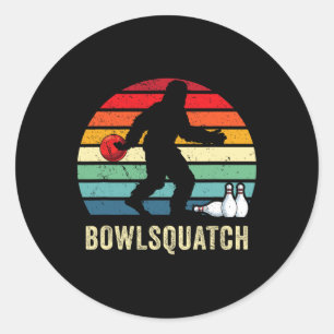 Bigfoot Bowlingspresent Sasquatch-gåvor Bowler Byl Runt Klistermärke