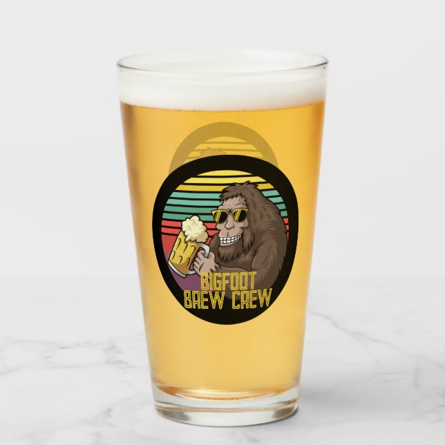 Bigfoot Brew Crew Beer Glass Glaskopp (Framsida fylld)