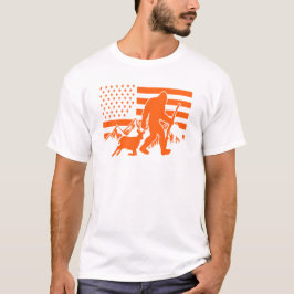 Bigfoot Buck Jakt Säsong USA Flagga T Shirt