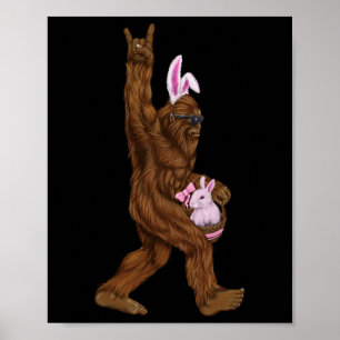 Bigfoot Bunny i en bysket är Roligt för Söndag Poster