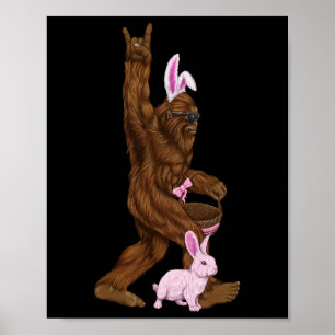 Bigfoot Bunny i en bysket är Roligt för Söndag Poster
