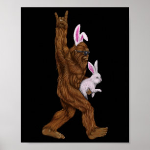 Bigfoot Bunny i en bysket är Roligt för Söndag Poster