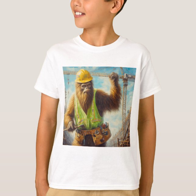 Bigfoot byggarbetaren t shirt (Framsida)