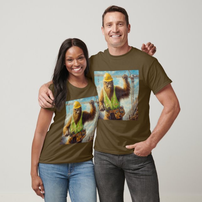 Bigfoot byggarbetaren t shirt (Unisex)