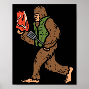 Bigfoot Byrbecue Bbq Sasquatch Kött Grilling Women Poster