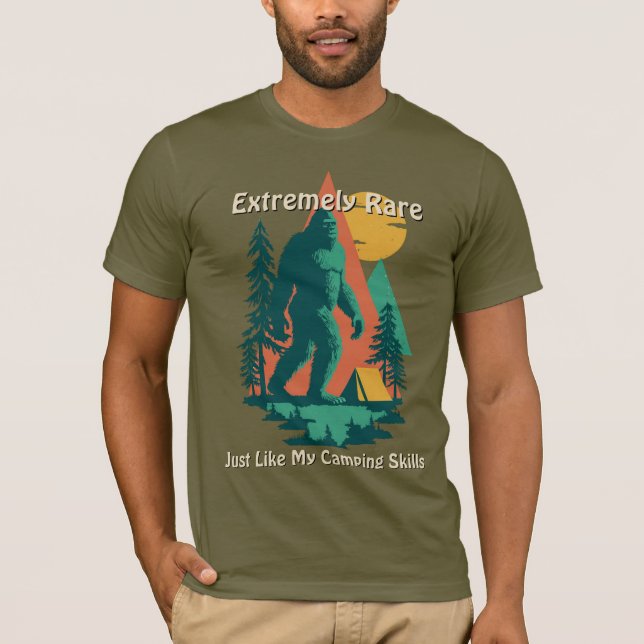 BigFoot Camping Forest Mountains Funny Custom T Shirt (Framsida)