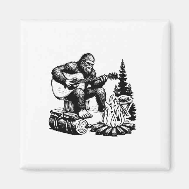 Bigfoot Camping Smore Rock Bigfoot spelar gitarr  Magnet (Framsidan)