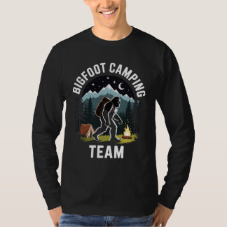 Bigfoot Camping Team T-shirt, Rolig Sasquatch läge T Shirt