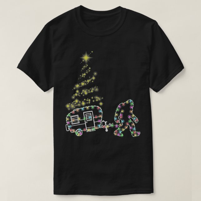 Bigfoot Camping Trailer-julljuskameran Xma T Shirt (Design framsida)