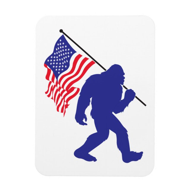 Bigfoot Carrier en amerikansk Flagga Magnet (Vertikal)