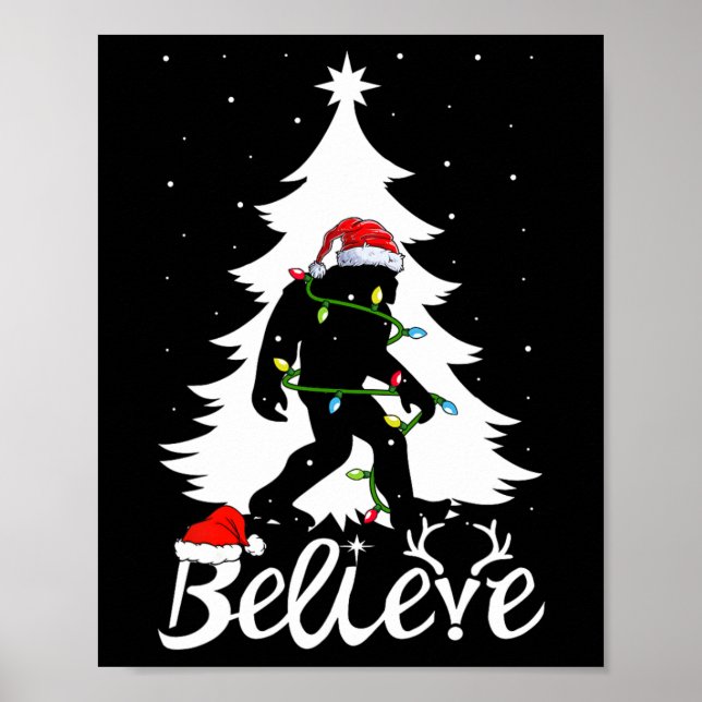 Bigfoot Carrier Julgran Sasquatch Believer Poster (Framsidan)