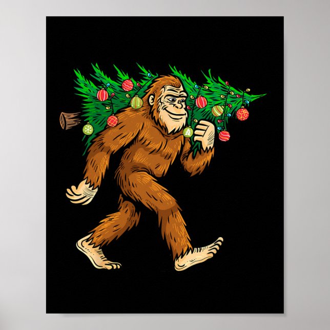 Bigfoot Carrier Julgran Sasquatch Believer Poster (Framsidan)