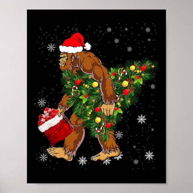 Bigfoot Carrier Julgran Sasquatch Believer Poster (Framsidan)