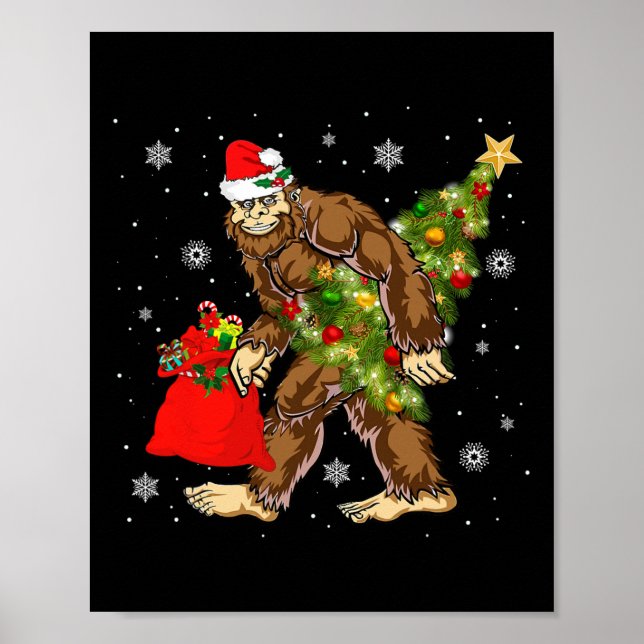 Bigfoot Carrier Julgran Sasquatch Believer Poster (Framsidan)