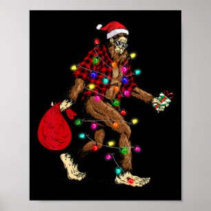 Bigfoot Carries Julgran Sasquatch Pajama Poster