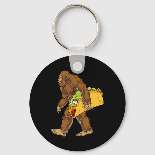Bigfoot Carries Taco Funny Cinco De Mayo Boys Mana Nyckelring (Framsida)