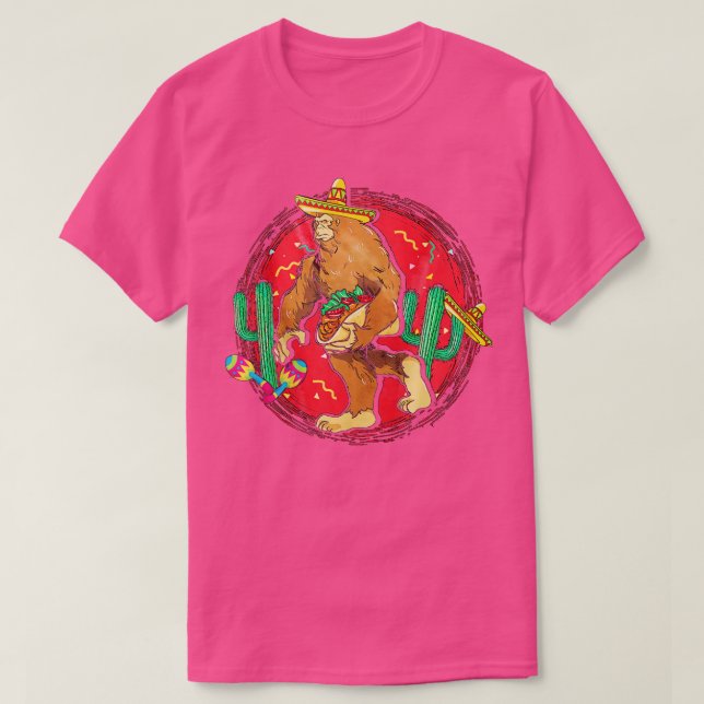 Bigfoot Carry Tacos Cinco De Mayo T Shirt (Design framsida)