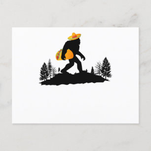 Bigfoot Carrying Taco Cinco De Mayo Sasquatch Vykort