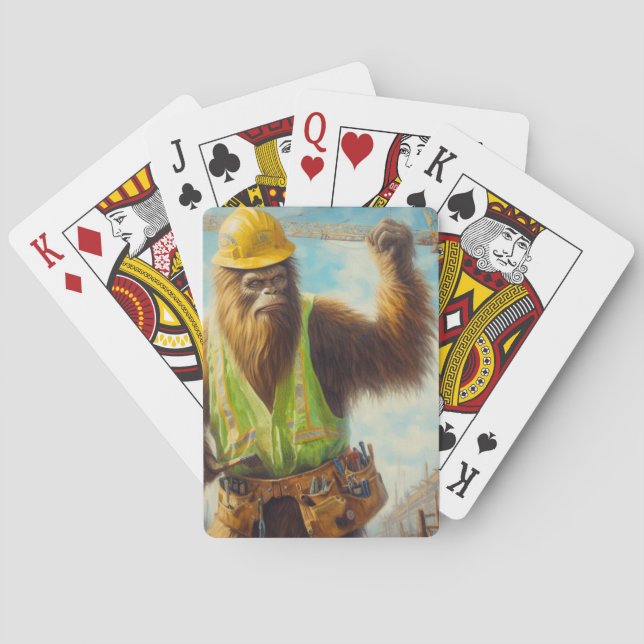 Bigfoot Construction Worker Casinokort (Baksidan)