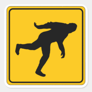 Bigfoot Crossing Fyrkantigt Klistermärke