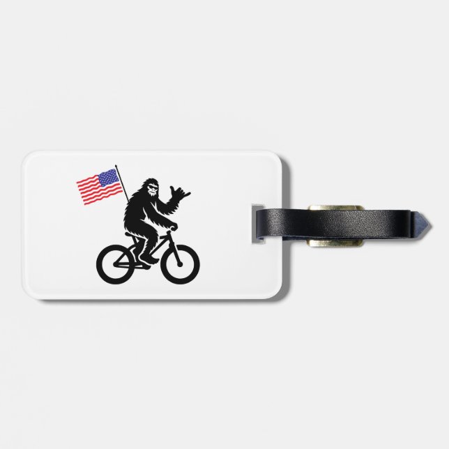 Bigfoot Cycling American Flagga Bagagebricka (Baksida Vågrät)