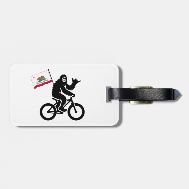 Bigfoot Cycling California Flagga Bagagebricka (Baksida Vågrät)