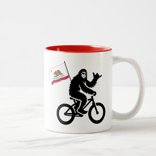 Bigfoot Cycling California Flagga Två-Tonad Mugg (Höger)