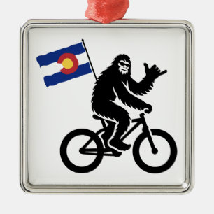 Bigfoot Cycling Colorado Flagga Julgransprydnad Metall