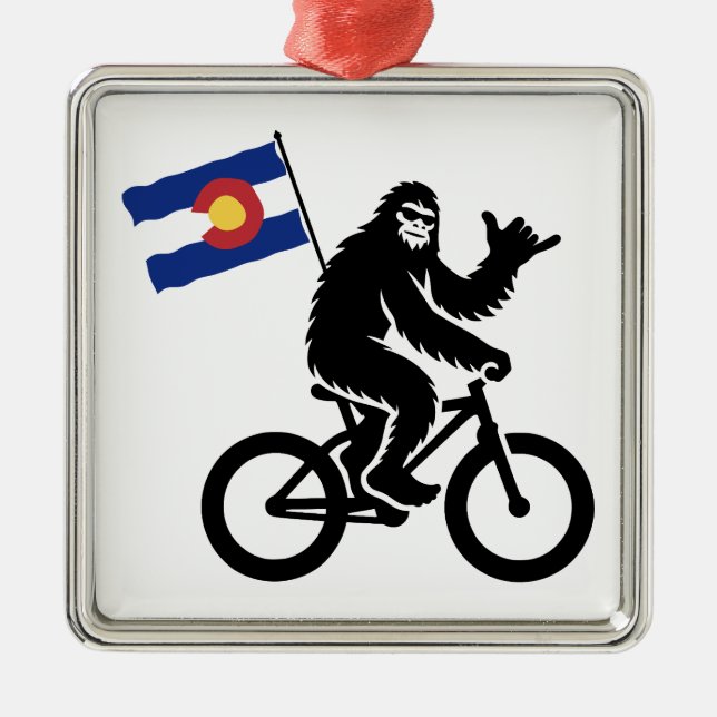 Bigfoot Cycling Colorado Flagga Julgransprydnad Metall (Framsidan)