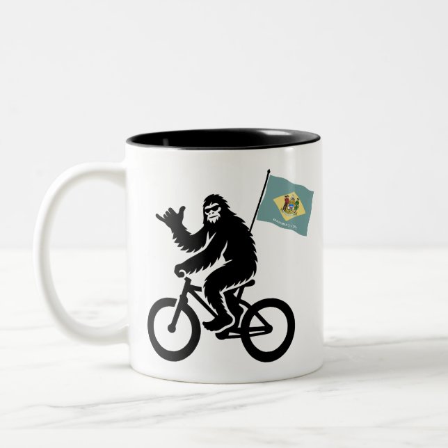 Bigfoot Cycling Delaware Flag Två-Tonad Mugg (Vänster)