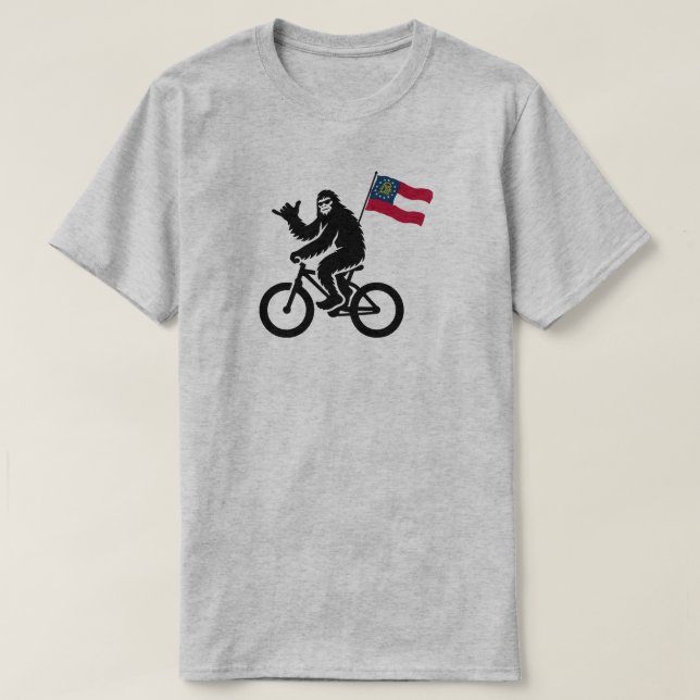 Bigfoot Cycling Georgia Flagga T Shirt (Design framsida)
