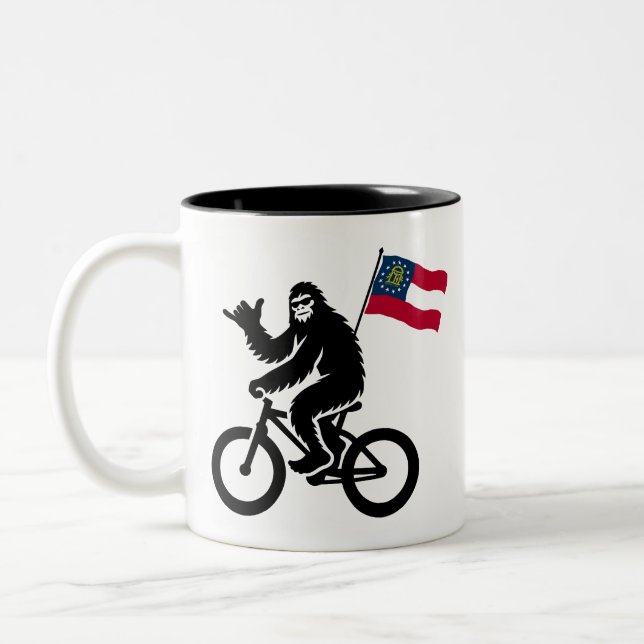 Bigfoot Cycling Georgia Flagga Två-Tonad Mugg (Vänster)