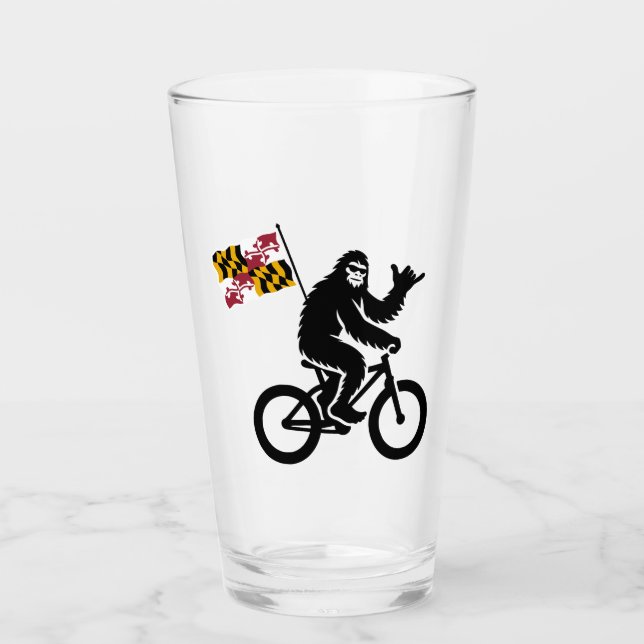 Bigfoot Cycling Maryland Flagga Glaskopp (Framsida)