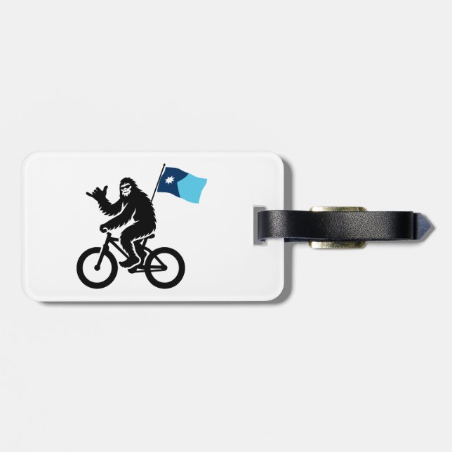 Bigfoot Cycling Minnesota Flagga Bagagebricka (Baksida Vågrät)