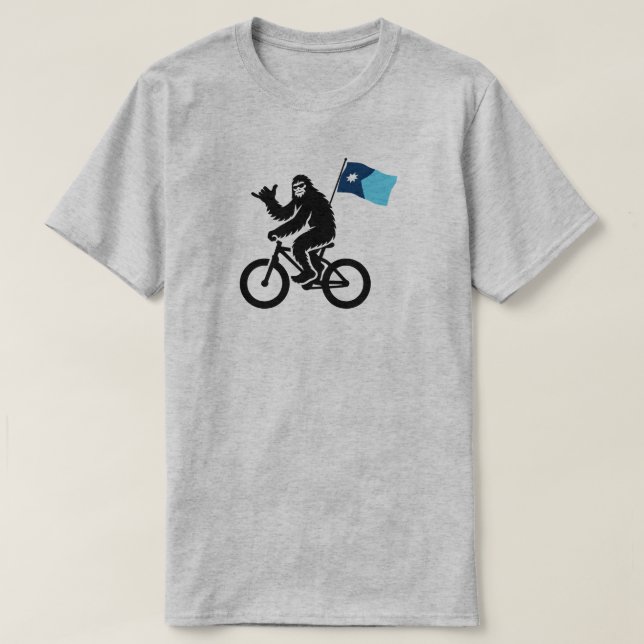 Bigfoot Cycling Minnesota Flagga T Shirt (Design framsida)