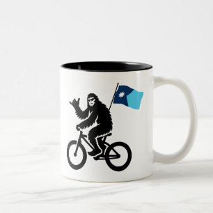 Bigfoot Cycling Minnesota Flagga Två-Tonad Mugg