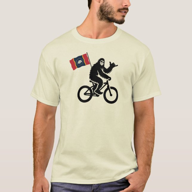Bigfoot Cycling Mississippi Flag T Shirt (Framsida)