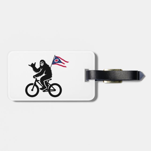 Bigfoot Cycling Ohio Flagga Bagagebricka (Baksida Vågrät)