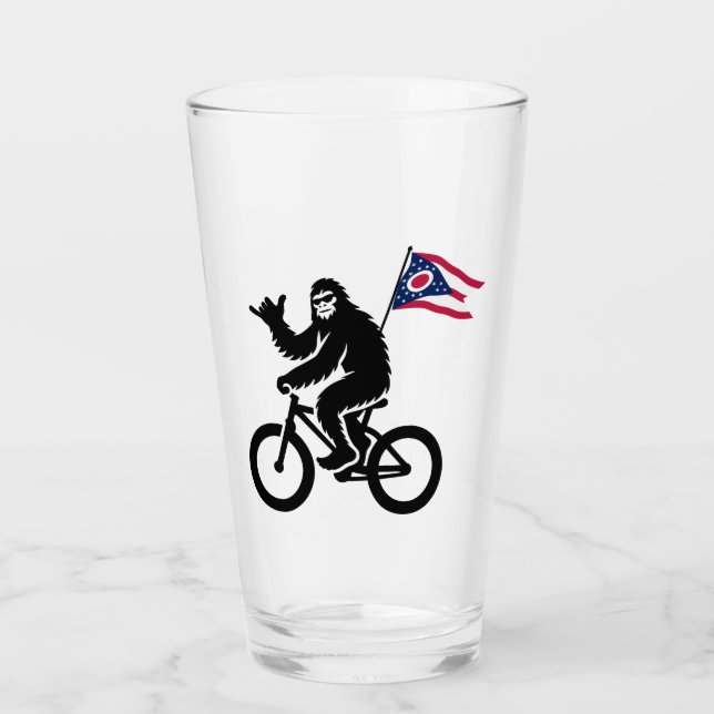 Bigfoot Cycling Ohio Flagga Glaskopp (Framsida)