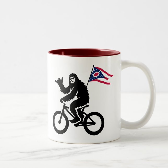 Bigfoot Cycling Ohio Flagga Två-Tonad Mugg (Höger)
