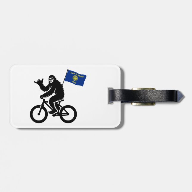 Bigfoot Cycling Oregon Flagga Bagagebricka (Baksida Vågrät)