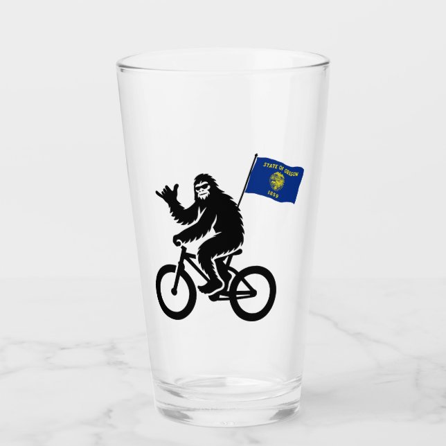 Bigfoot Cycling Oregon Flagga Glaskopp (Framsida)
