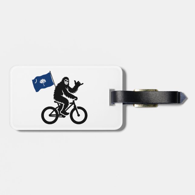 Bigfoot Cycling South Carolina Flagga Bagagebricka (Baksida Vågrät)