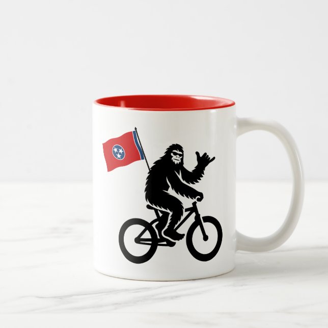 Bigfoot Cycling Tennessee Flagga Två-Tonad Mugg (Höger)