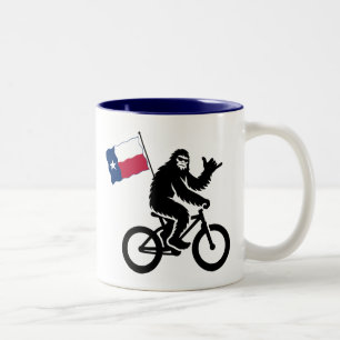 Bigfoot Cycling Texas Flagga Två-Tonad Mugg