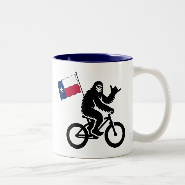 Bigfoot Cycling Texas Flagga Två-Tonad Mugg (Höger)